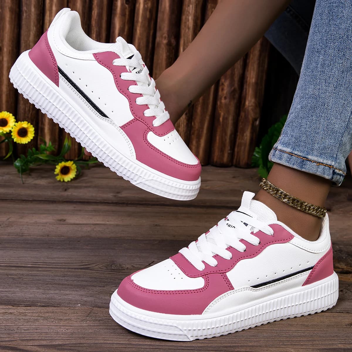 YRZL Scarpe sportive da donna in pelle Scarpe casual Scarpe da corsa leggere Piattaforma Sneakers bianche Scarpe sportive traspiranti da esterno per uomo