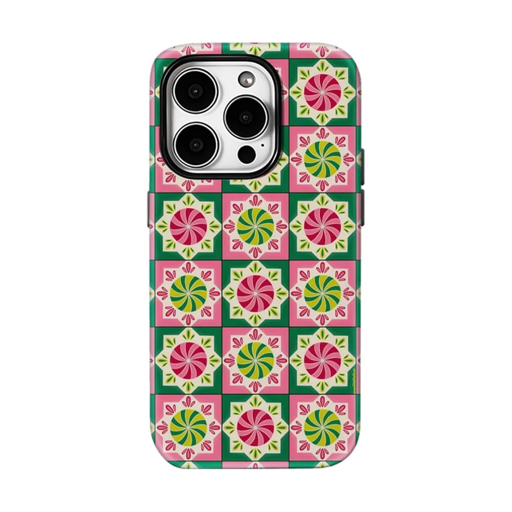 Custodia per telefono Candy Tile per iPhone 17 16 15 14 13 Pro Max Plus, custodia magnetica robusta a strato singolo/doppio