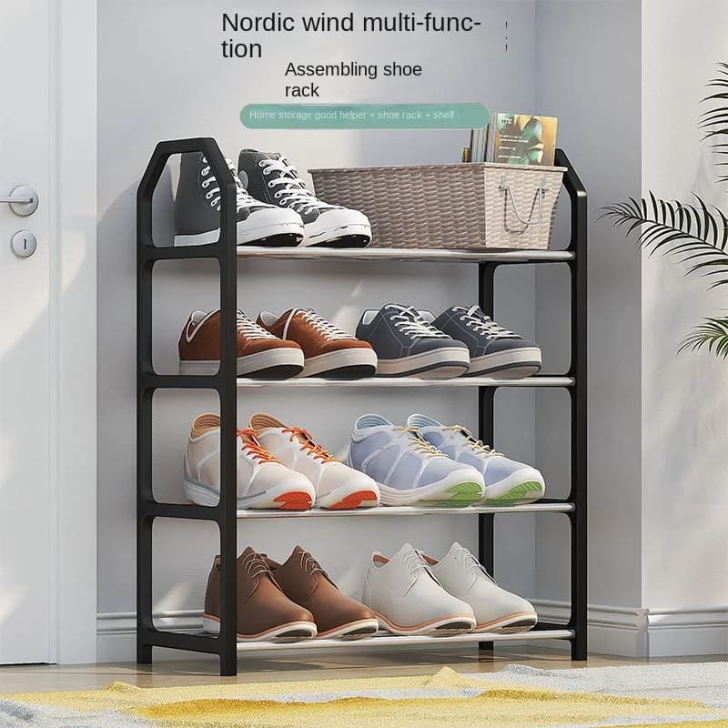 Scaffale porta scarpe a quattro livelli T1 2026, creativo, per dormitorio, mobiletto portaoggetti a 4 ripiani, scaffale per arredamento casa, portaoggetti da cucina, portaoggetti a pendolo