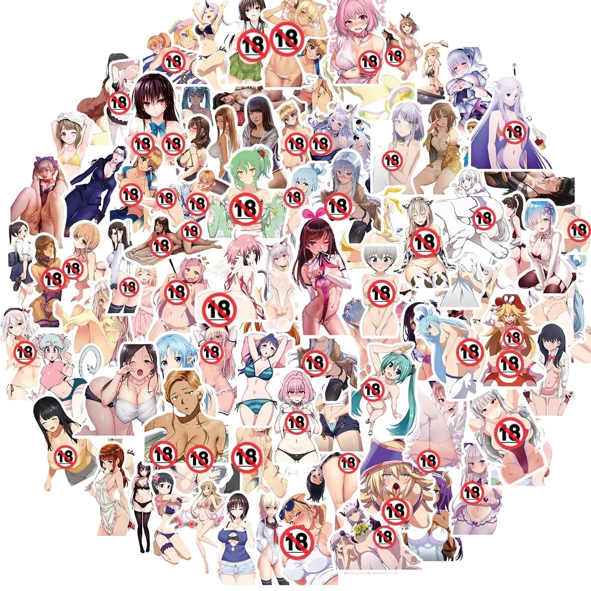 50/100 pezzi adesivi Hentai sexy anime per adulti Waifu decalcomania fresca per auto moto bagagli da parete laptop adesivo Kawaii impermeabile