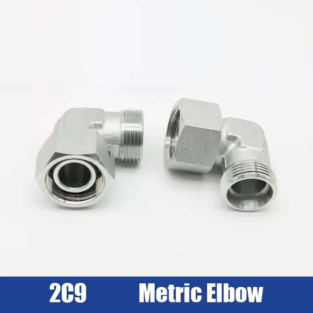 H-type Ferrule Union Internal Male Metric Thread Hydraulic Adapter Right Angle Bending Carbon Steel Pipe Joint Transition Joint