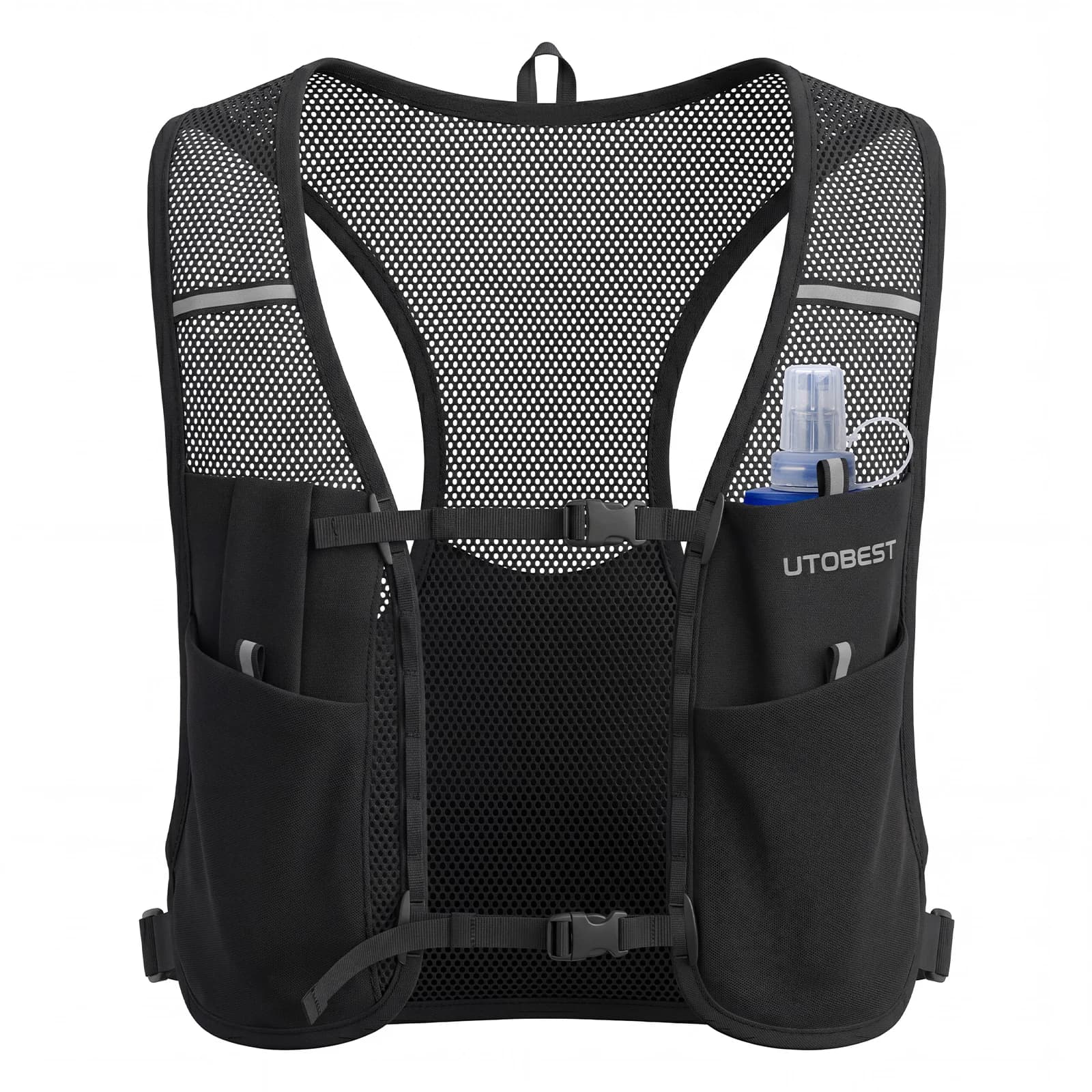 UTOBEST Ultra-Light Running Vest Men Women Breathable Hydration Backpack Reflective Sports Water Bag Pack for Trail Hiking