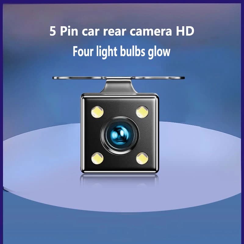 Telecamera posteriore HD per auto a 5 pin con visione notturna, immagine luminosa in retromarcia, impermeabile e resistente al sole