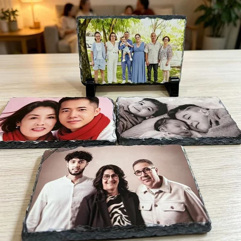Supporti in ardesia personalizzabili per sublimazione – Espositore rettangolare personalizzato termosaldato con supporto, nastro termico e lastra