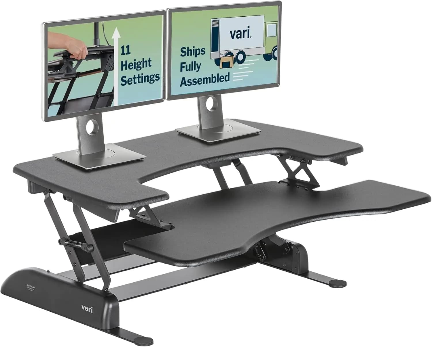 Vari VariDesk Pro Plus 36 - Convertitore per Scrivania Regolabile con 11 Impostazioni di Altezza - Supporto per Laptop Sit-Stand per Casa e Ufficio, Tablet