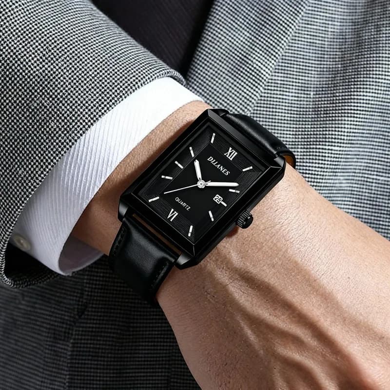Men's casual watches men's quartz squares fashion watches for men's New men's watch with Reloj de Hombre calendar