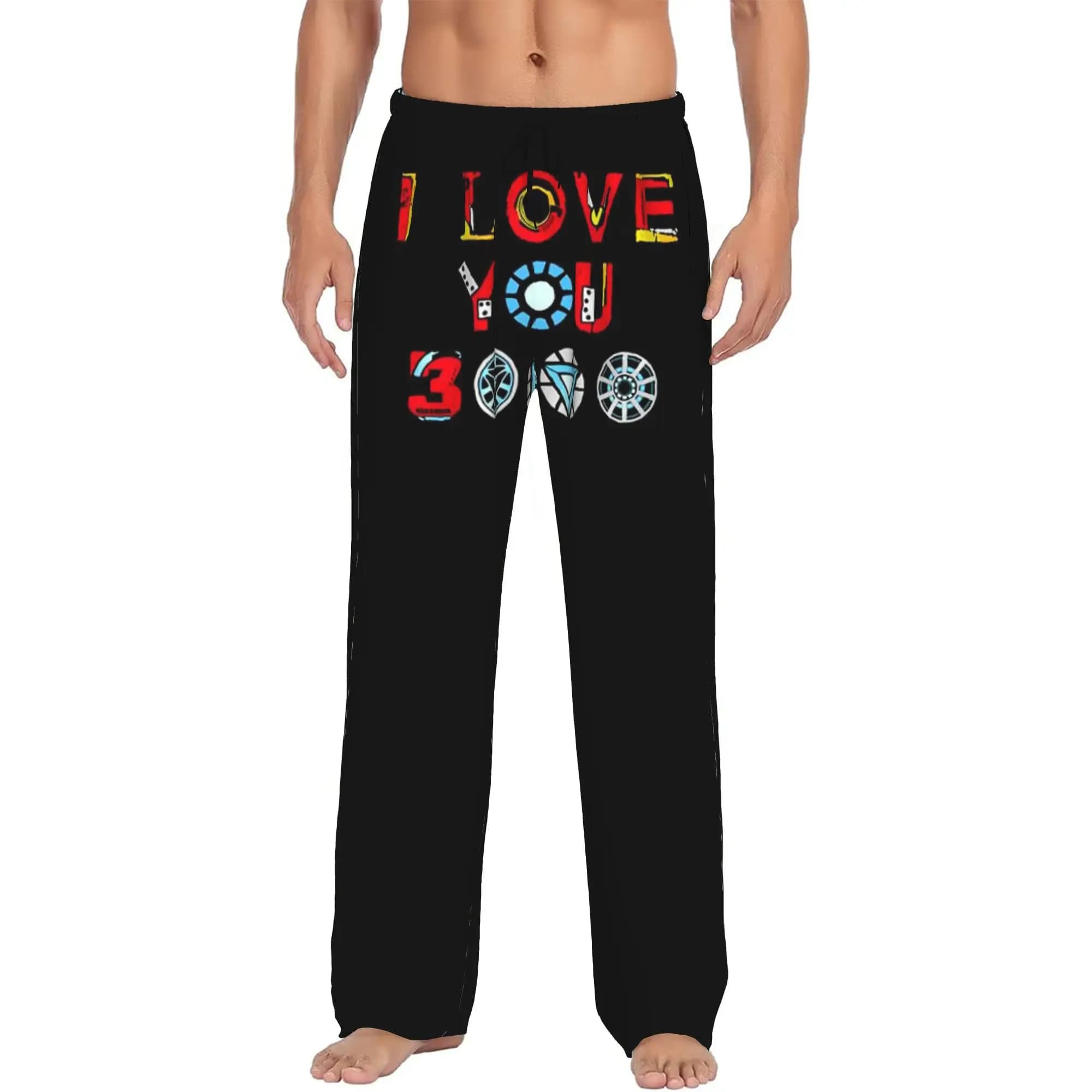 Pantaloni Pigiama Personalizzati in Ferro con Stampa Anime per Uomo, Pantaloni da Notte con Coulisse e Tasche