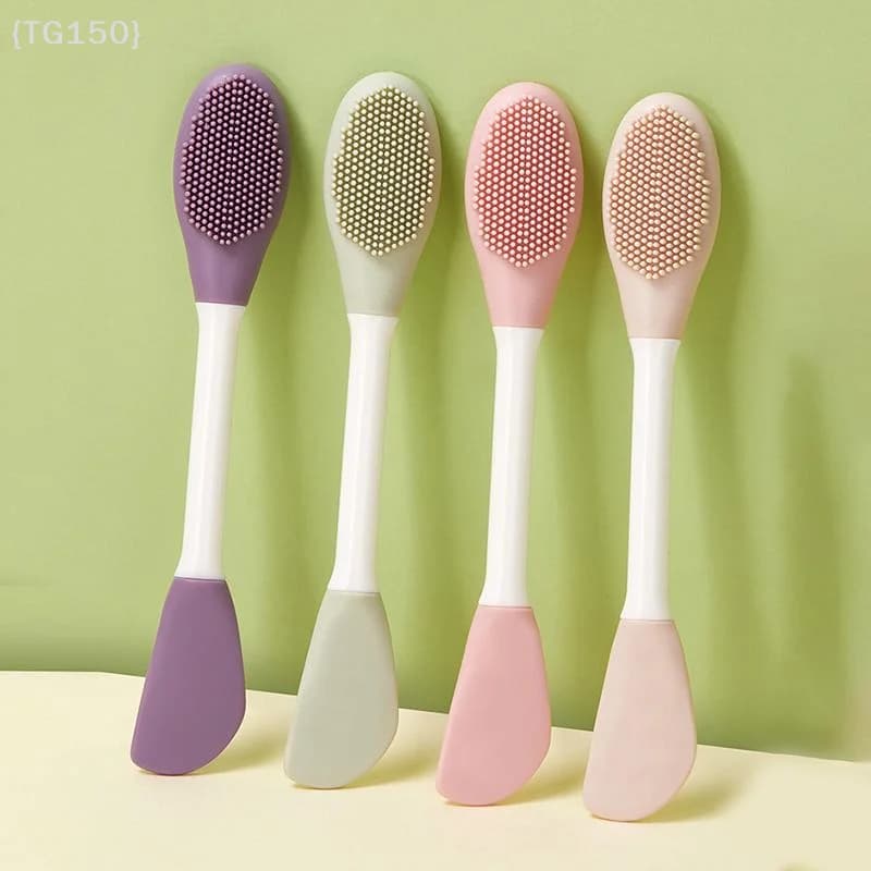【TG150】Pennello in Silicone a Doppia Testa per Maschere, Applicatore per Pulizia Viso e Miscelazione Maschere, Strumento per Massaggio Facciale e Cura della Pelle【WT】