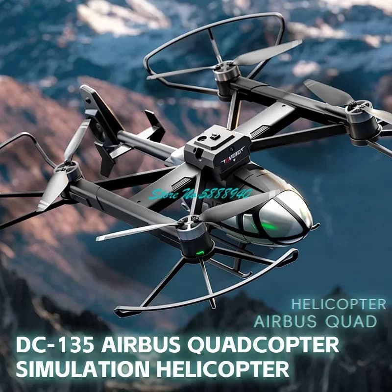 Elicottero RC Elettrico con Simulazione di Volo a Flusso Ottico Senza Spazzole, 4CH, Evitamento Ostacoli su 5 Lati, Controllo Remoto tramite APP