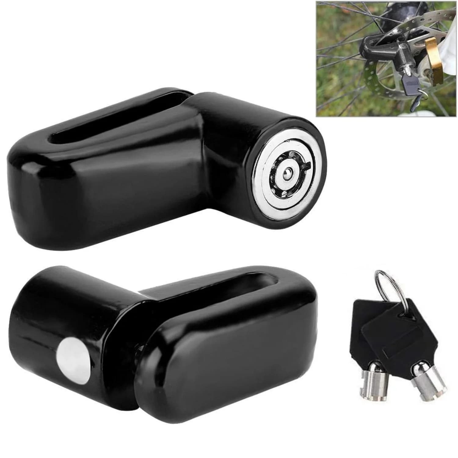 Blocco freno a disco per moto, lucchetto di sicurezza antifurto per carichi pesanti per scooter elettrico, bicicletta, ruota per bici elettriche