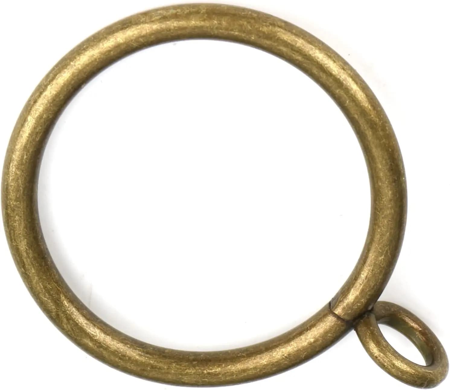 Antique brass curtain rings with eyelets, 30 set for rods up to 1.2 inch