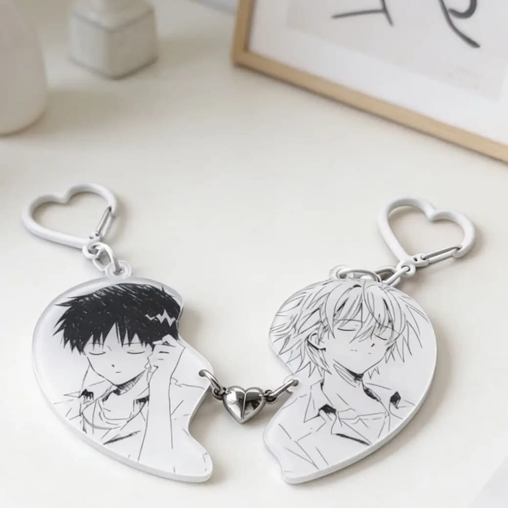 Homemade Neon Genesis Evangelion EVA Kaworu Nagisa & Shinji Keychain Cartoon Merch Backpack Acrylic Pendant
