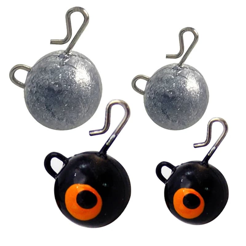 5 pieces of round ball weights with jig head, quick installation, hook fishing weights, equipment accessories