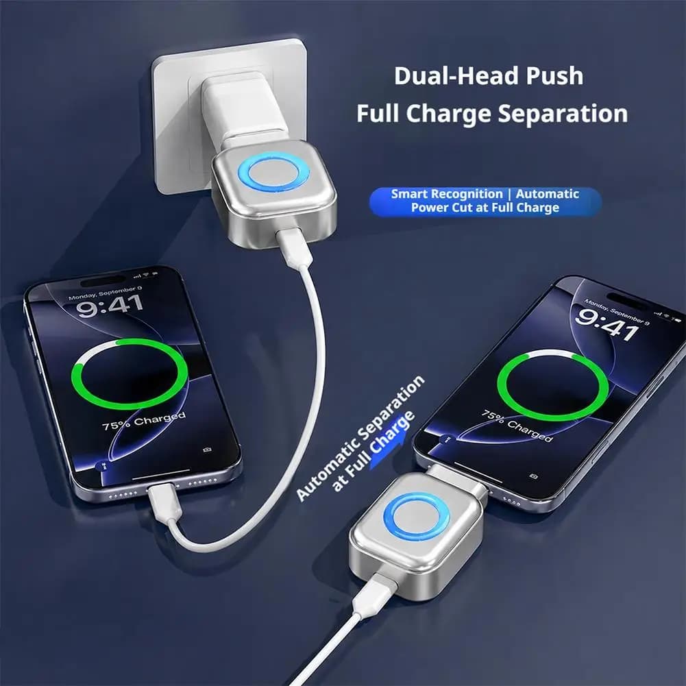 140W Smart Auto-Disconnect Charger Adapter, AI Recognition Overcharge Protection Device for Phones Auto Stop Overcharge