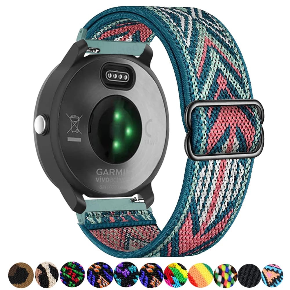 20mm 22mm cinturino in nylon per Garmin Vivoactive 3 4 cinturino orologio Venu 2 SQ Forerunner 645 cinturino elastico braccialetto Fenix 6 5 Pro