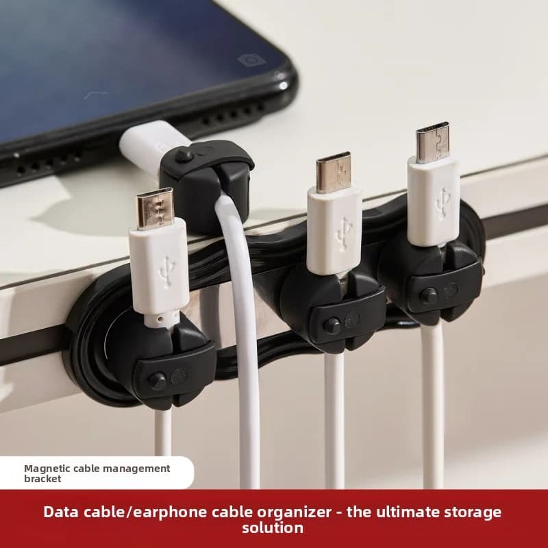 Desktop Magnetic Wire Organizer Storage Buckle Charging Cable Bedside Cable Clip Neatly Arrange Cables Desk Essential