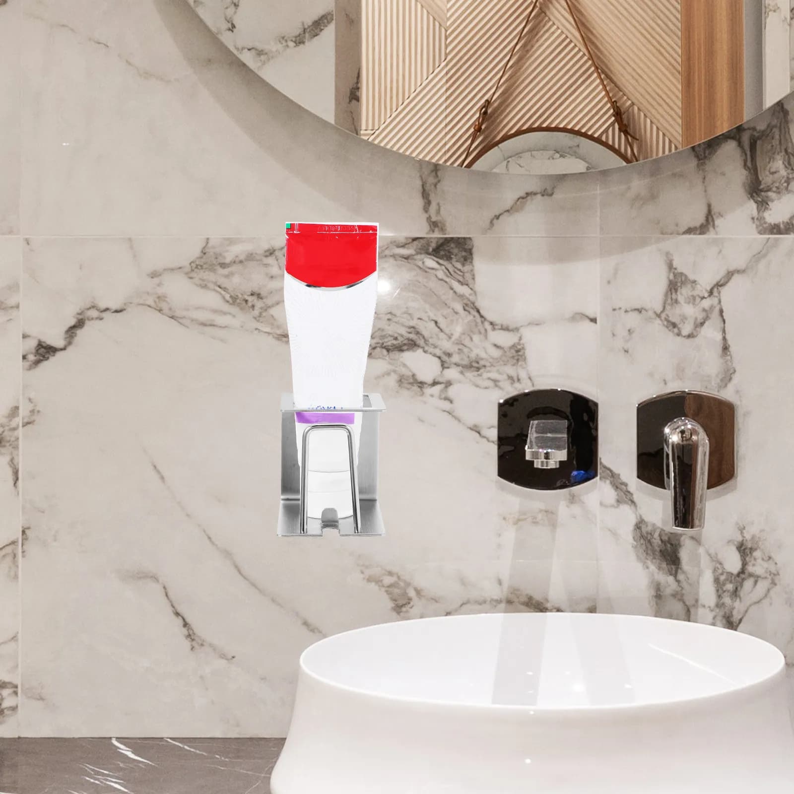 Portaspazzolino da Parete in Acciaio Inossidabile per Bagno, Porta Rasoio e Organizzatore per Dentifricio, Design Moderno Salvaspazio