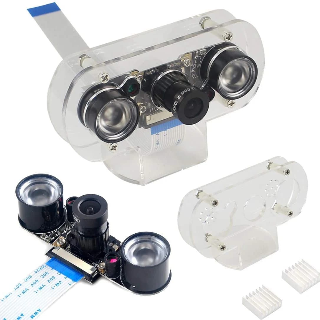 Modulo Fotocamera A92Z 5MP per Raspberry Pi 4B/3B+/3B/2B con Visione Notturna a Infrarossi 1080P e Custodia di Supporto