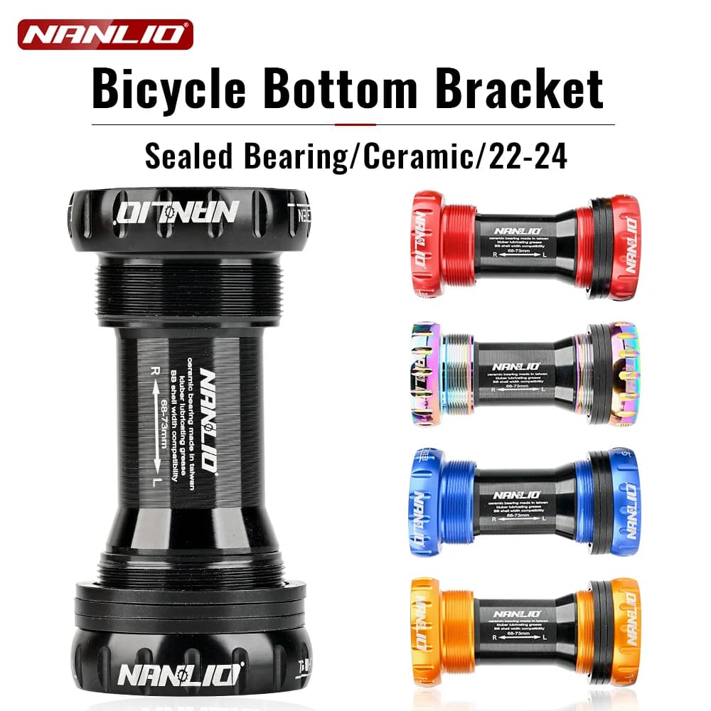 Movimento centrale con cuscinetto Nanlio BSA - Tipo a vite da 68/73 mm, lega di alluminio impermeabile per MTB e bici da strada