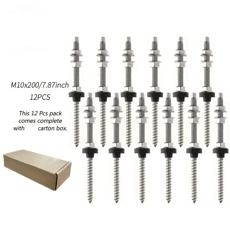 12/10/6 Sets of 304 Stainless Steel Hanging Bracket Bolt Set, Used for Solar Panel Photovoltaic Accessories