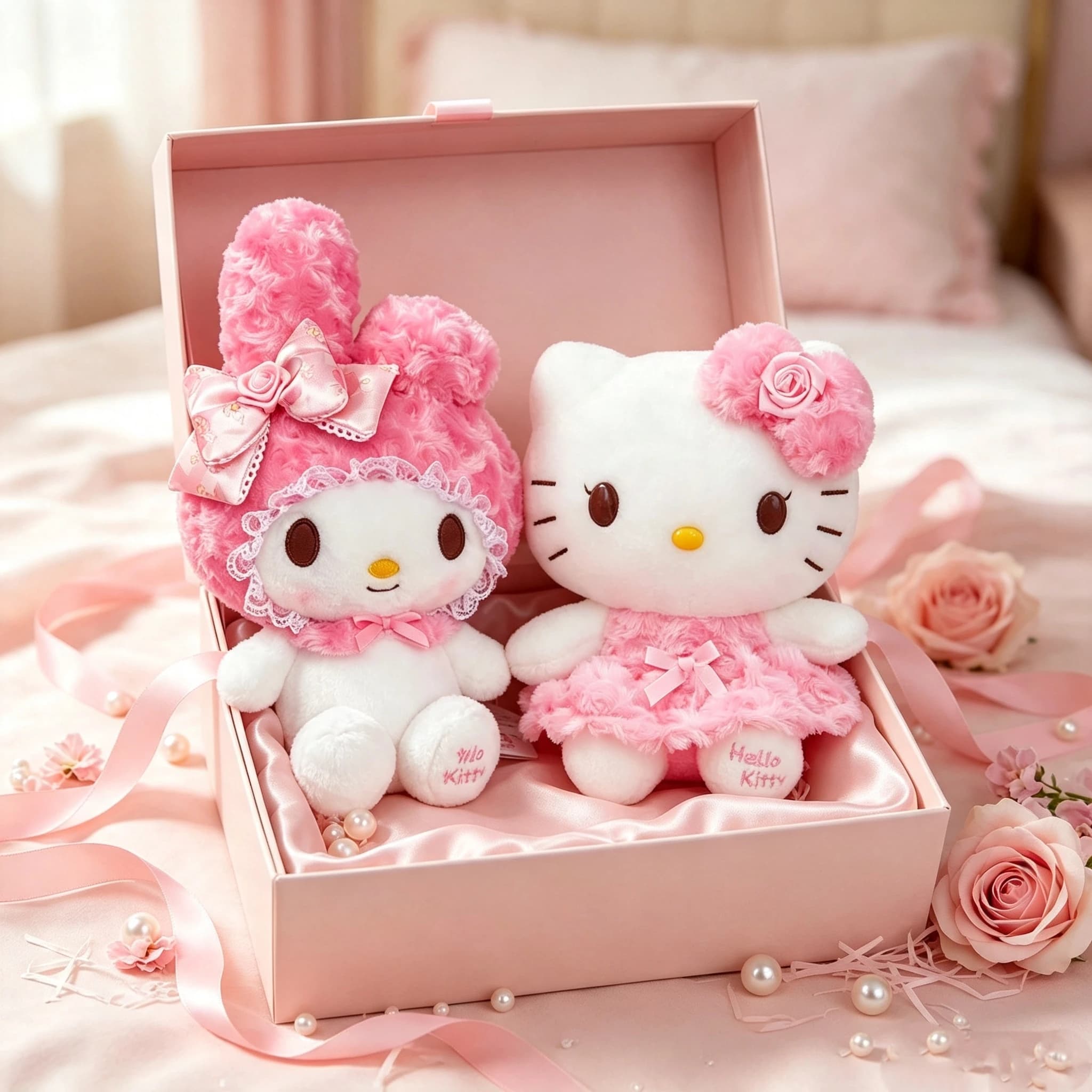 Genuine Cartoon Plush Doll, Soft Stuffed Throw Pillow for Bedroom Home Decoration, Sweet Valentine's Day Holiday Surprise Gift f