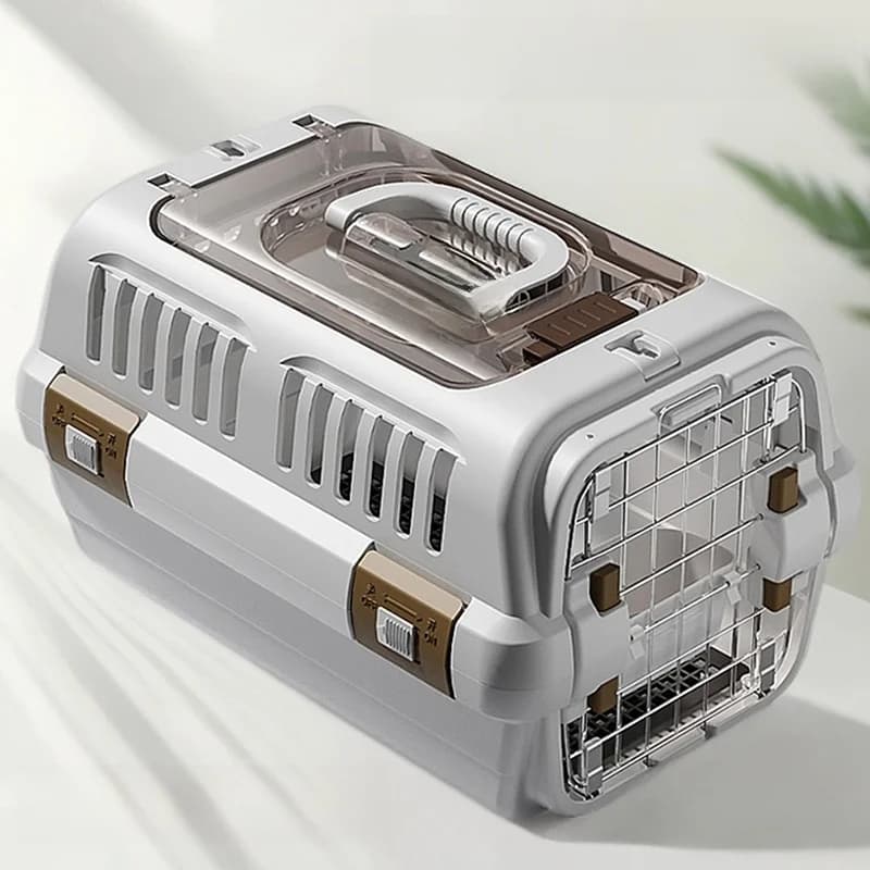 Trasportino Portatile per Animali Domestici da Viaggio Aereo, Gabbia per Cani, Box per Trasporto con Riduzione dello Stress, Contenitore per Animali da Viaggio Aereo