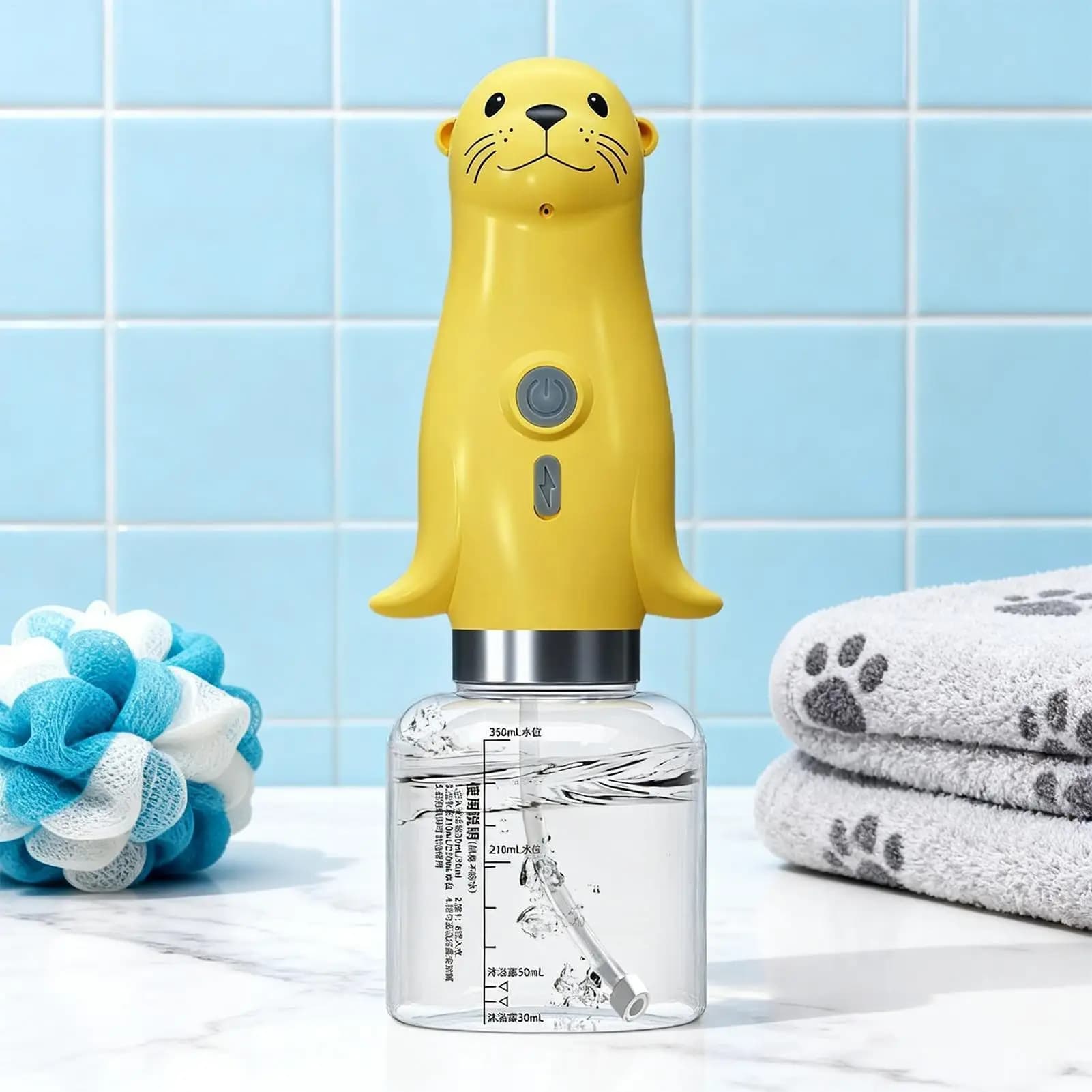 Dog Shampoo Foamer 350ml Automatic Rechargeable Pet Supplies Foaming Dog Shampoo Sprayer For Puppy Kitten Shower Bathing