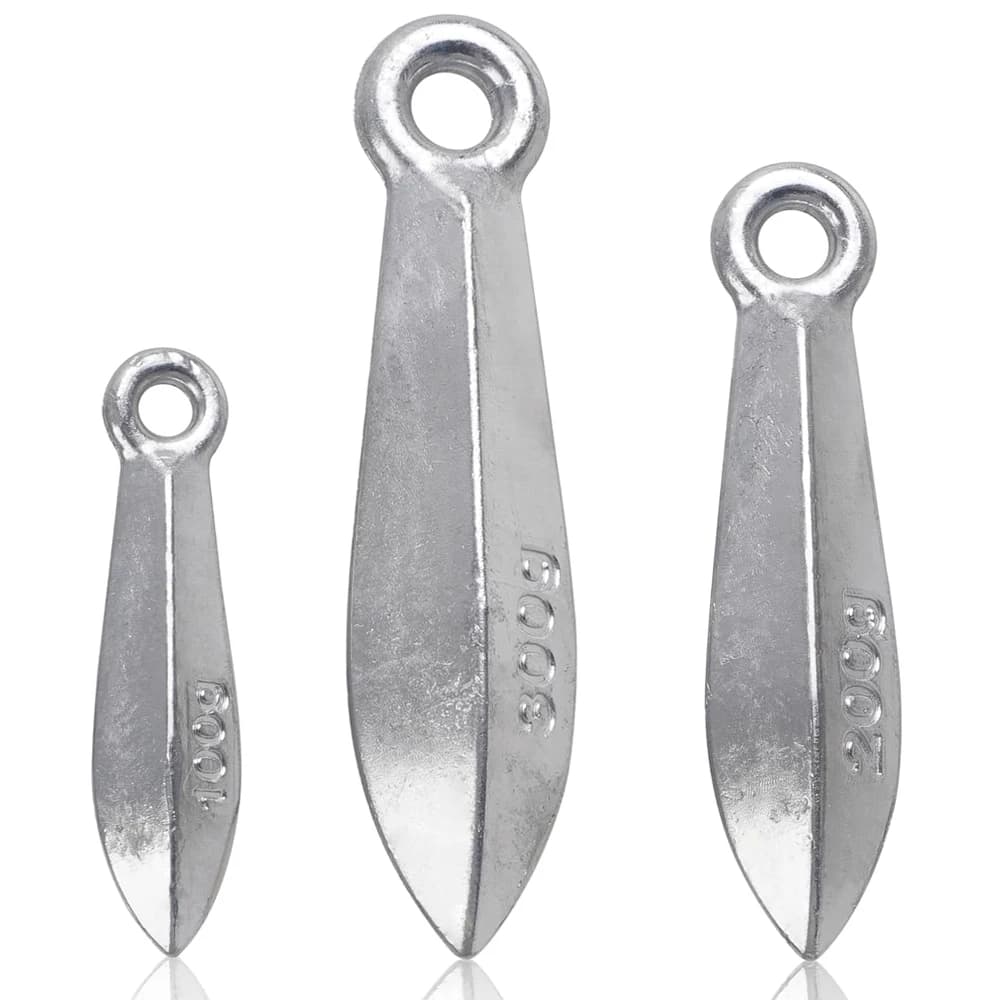 2 pezzi Banca Piombini Pesi da pesca Surf Drop Bass Casting Piombini Acqua salata Proiettile Piombo da pesca Pesi per Impianti di fondo da pesca