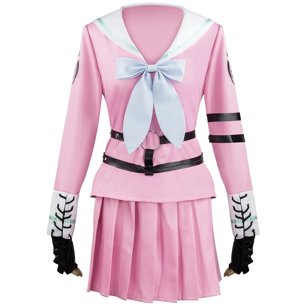 Anime Danganronpa V3 Miu Iruma Ragazze Uniformi Rosa Abbigliamento Cintura Nera Arco JK Costumi Cosplay Abiti di Halloween