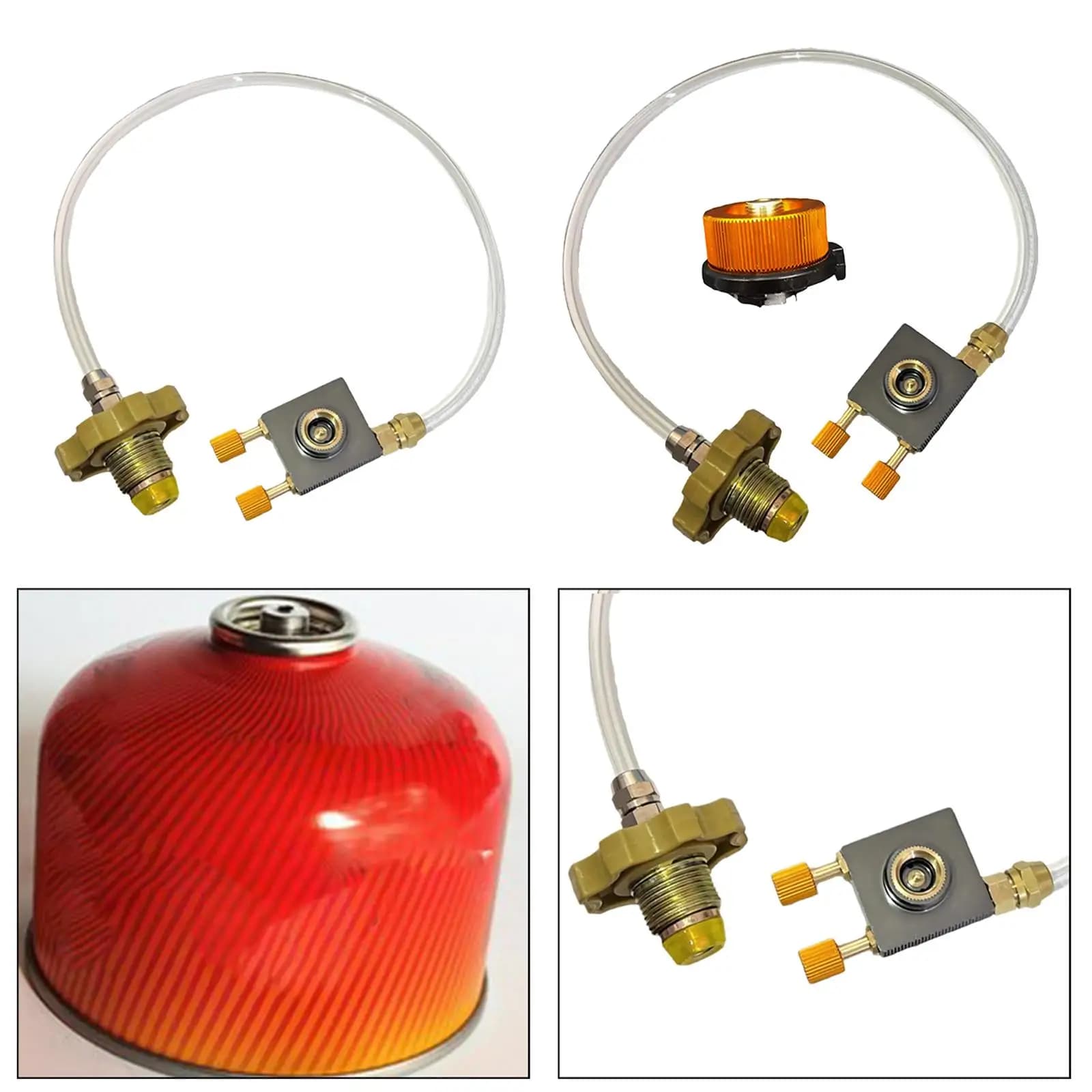 Charging adapter for propane Refill adapter for flexible hose for metal gas cylinder for outdoor camping stove
