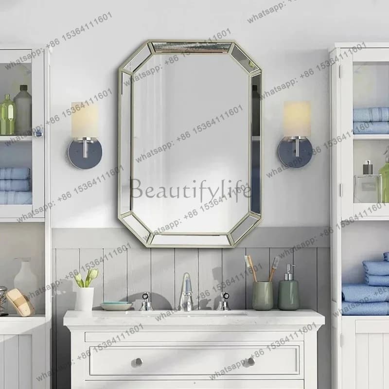 yj21 Specchio da bagno Specchio antiappannamento per WC Specchio da parete per trucco da bagno semplice americano