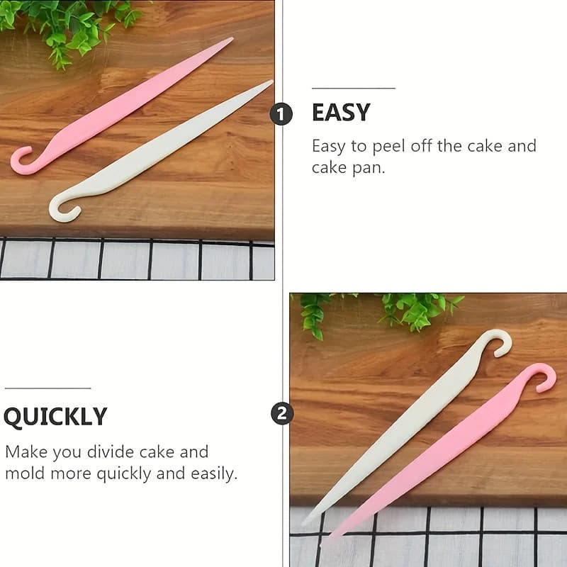1 Spatola Antiaderente Bianca/Rosa per Torte, Coltello per Sfogliare, Raschietto per Crema e Burro, Utensile da Cucina in Plastica
