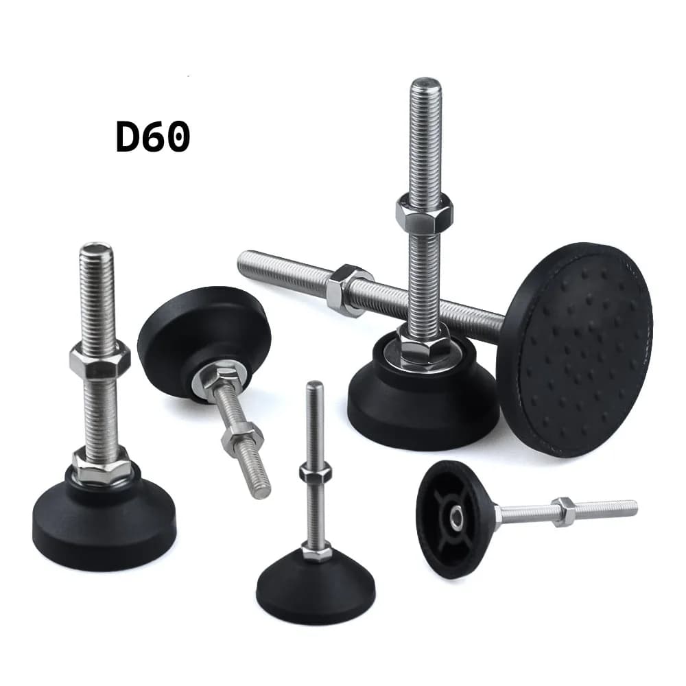 Tornio regolabile universale D60 Piedini di livellamento per mobili M8/M10/M12 Gamba a vite Base girevole Gambe per tornio articolato Glide Pad
