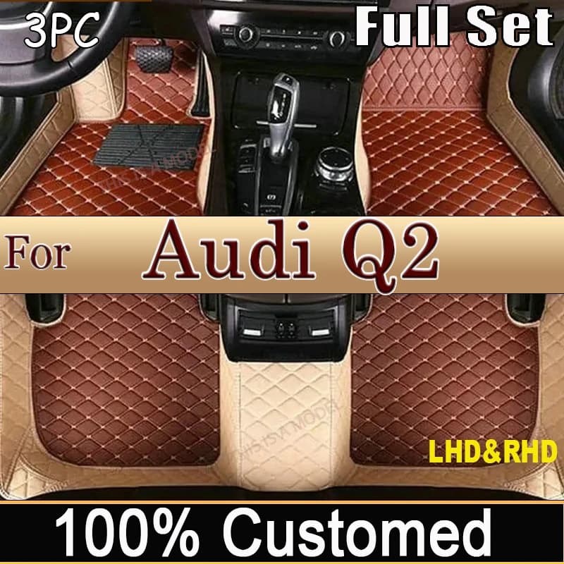 Tappetini Auto per Audi Q2 2017 ~ 2022 tappetino Auto durevole Set completo tappeto Anti sporco tappeto accessori interni Auto in pelle di lusso 2018