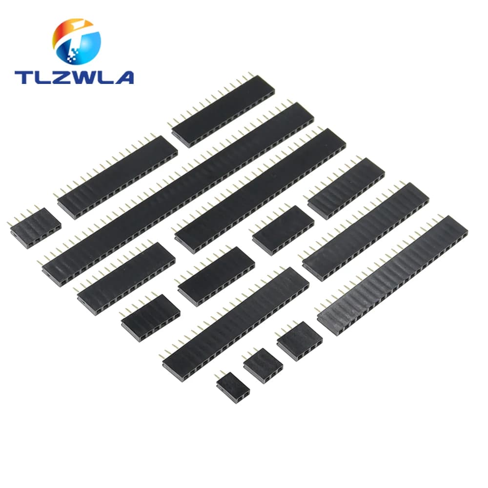 10 pz singola fila Pin femmina intestazione presa passo 2.54mm 1*2p 3p 4p 5p 6p 7p 8p 9p 10p 12p 14p 16p 18p 20 connettore Pin p 22p 40p
