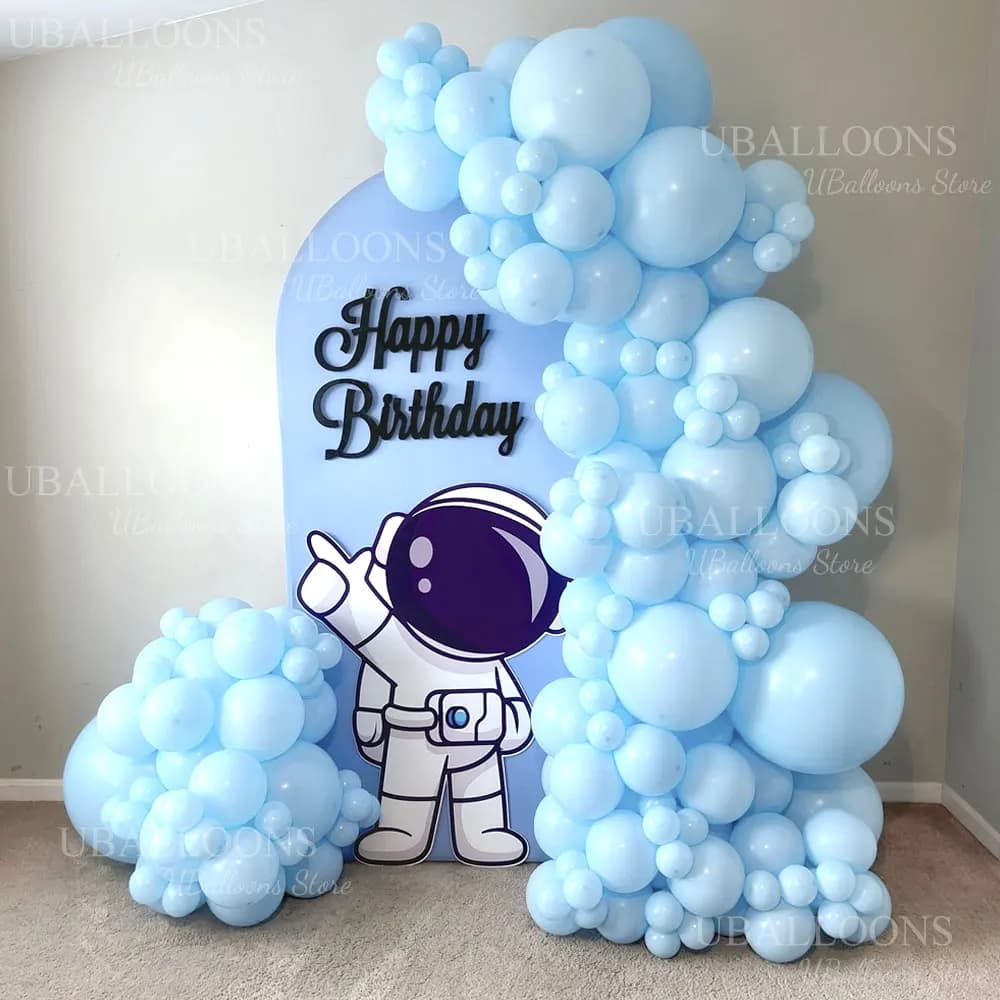 148pcs Light Blue Balloons Arch 18/12/10/5inch Baby Pastel Blue Balloon Garland for Birthday Wedding Baby Shower Party Decoratio
