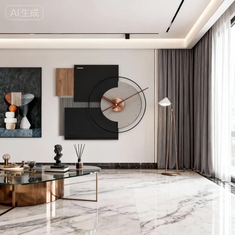 Large Living Room Wall Clock Silent Art Watches Luxury Mural Clocks Walnut Pointer Room Decor Ornaments Modern Wall Decoration