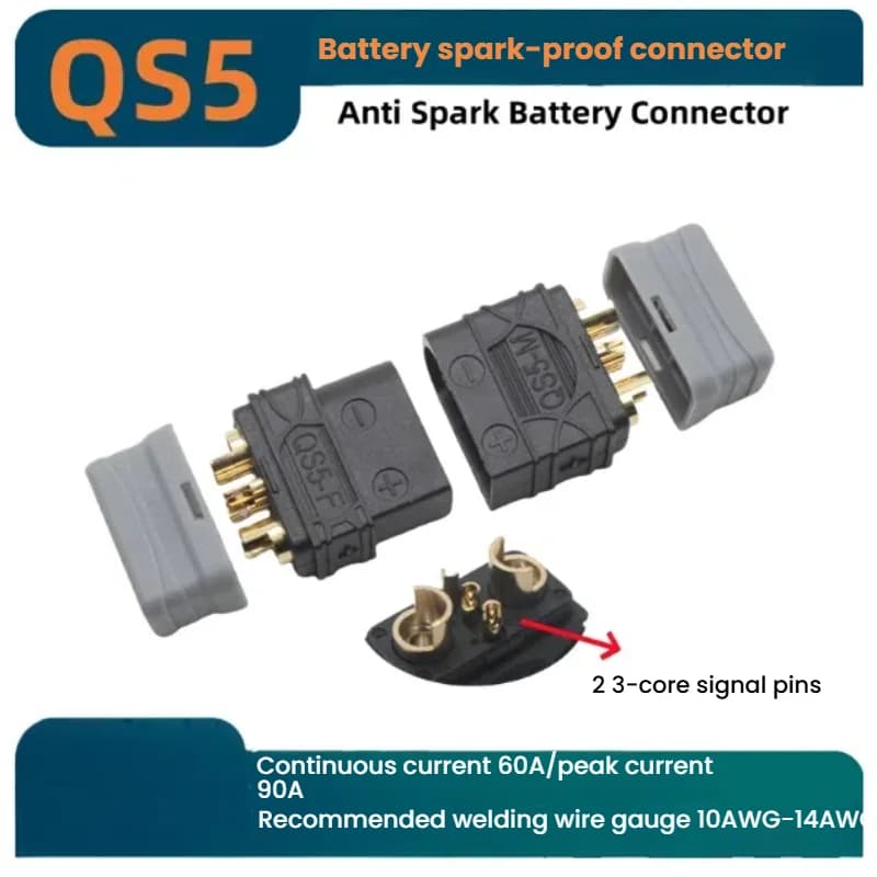 Pin signal connector QS5 3P, external power supply new energy, intelligent battery, plug 60A
