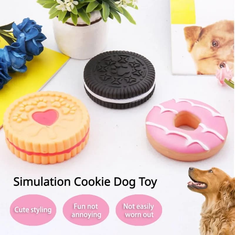 Giocattolo da Masticare per Cani a Forma di Biscotto, Anti-Morso, in Lattice, per Pulizia dei Denti, Gioco Interattivo e Addestramento, Accessori per Animali Domestici