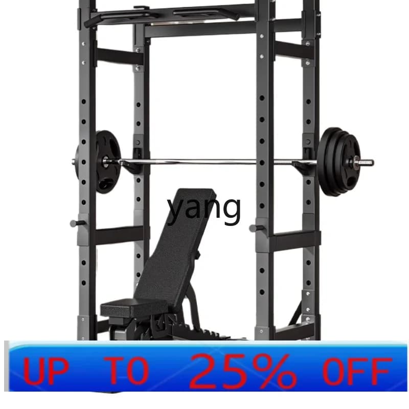 Commercial door frame with horizontal pull-up bar in LTT material, press protection, integrated weight lifting bar