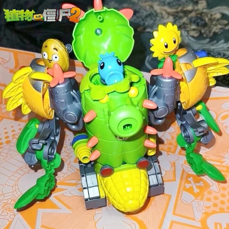 Action Figure Plants vs Zombies 2025, Giocattoli Robot Mech 3 in 1, Robot Girasole Zombie Trasformabile PVZ, Regalo Deformabile