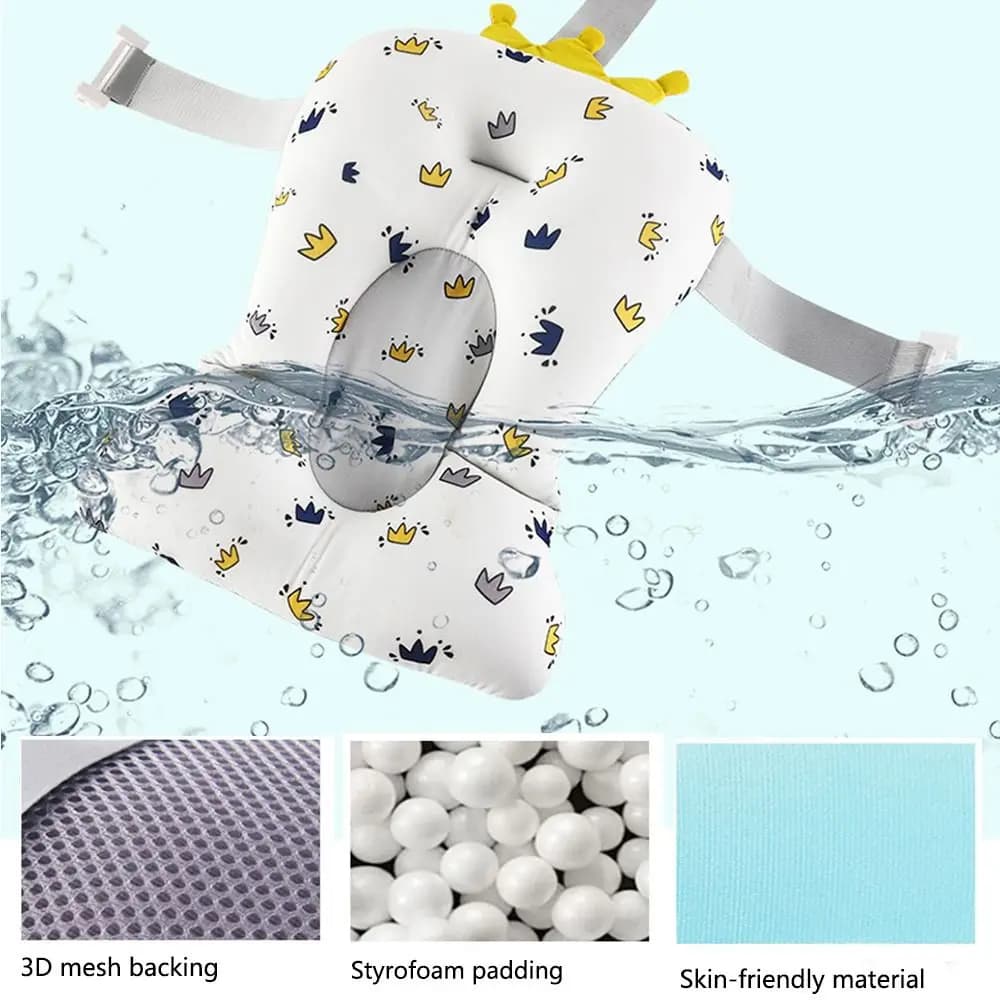 Tappetino per cuscino Morbido ripiano per sedia per neonato Tappetino per vasca da bagno Cuscino per vasca portatile Seggiolini da bagno Tappetino per bagnetto per bambini