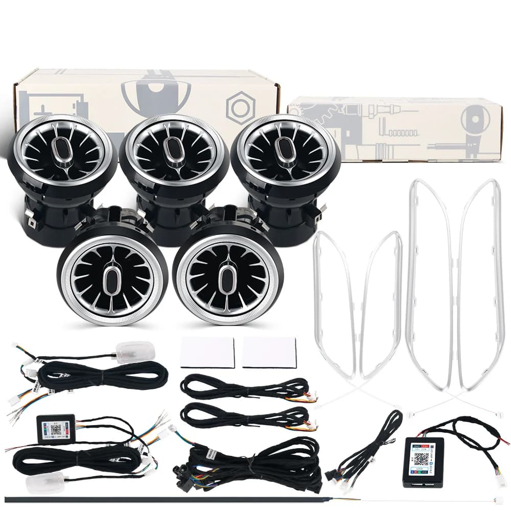 Per Benz W176 W117 W156 X156 A CLA GLA 12/64 Colore Luce Ambientale Turbina Air Vent Lampada Cruscotto Porta Luci Kit Auto/Controllo App