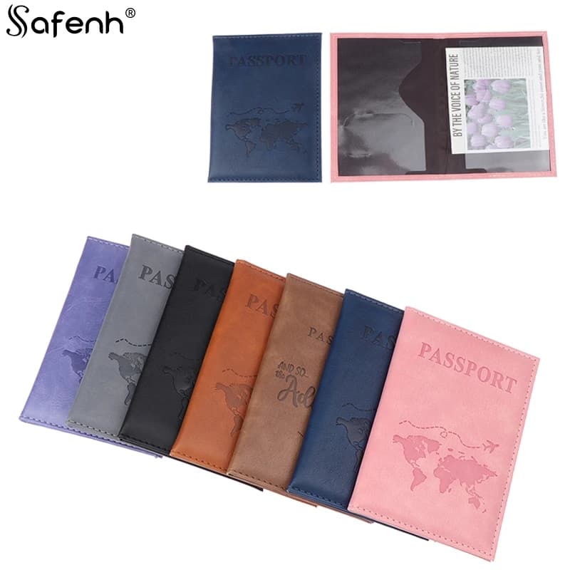 1 pz custodia per carte di credito in pelle PU Unisex nuova semplice copertura per passaporto moda mondo sottile porta passaporto da viaggio portafoglio regalo