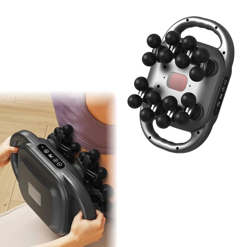 9 Modes 30 Speed 12 Head Rechargeable 2000mAh Thermal Gun Deep Tissue Percussion Massager Back/Shoulders/Legs