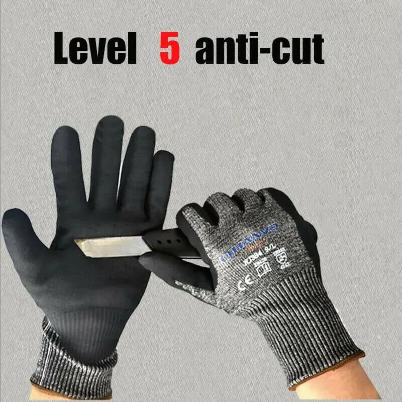 Guanti da lavoro resistenti al taglio Guanti di sicurezza con protezione in nitrile di livello 5 per l'industria