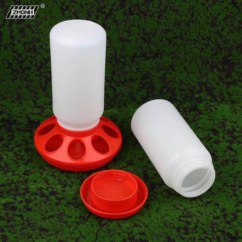 [H] Dispenser Automatico di Acqua e Cibo per Polli e Uccelli, Contenitore Ispessito per Alimentazione e Abbeveraggio di Pulcini