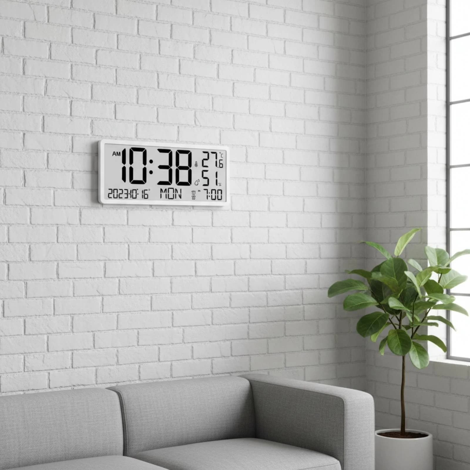 Orologio LCD con Grande Schermo, Multifunzione, Sveglia, Dispositivo di Cronometraggio, Visualizzazione Data, Decorazione per la Casa, Funzionamento a Batteria