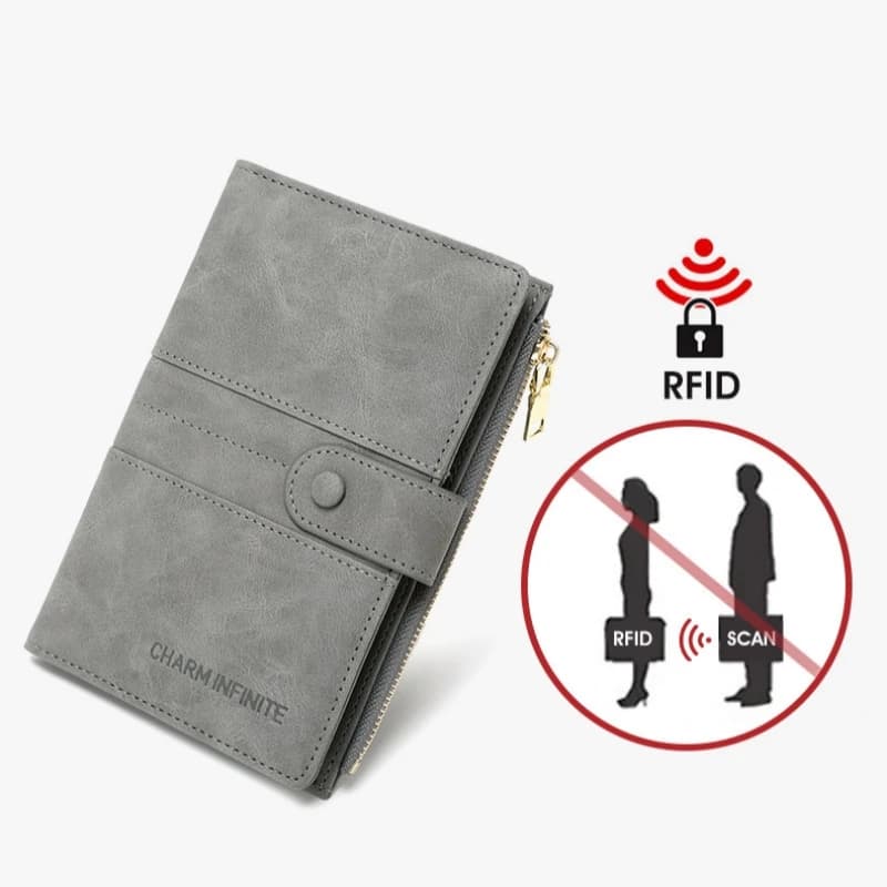 Nuova spazzola antifurto Porta passaporto RFID Porta passaporto con fibbia con cerniera Porta documenti Custodia per passaporto da viaggio multifunzionale