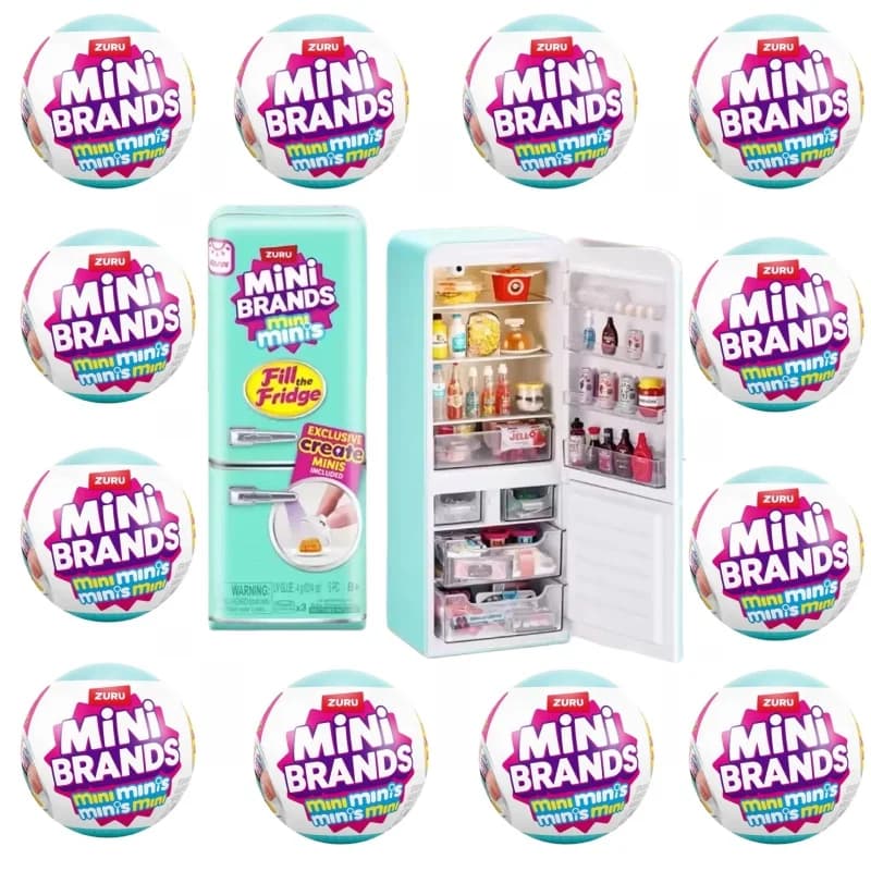 New ZURU Mini Brands Refrigerator Ball Surprise Blind Box Super Mini Delicious Food Set Play House Decor for Creative Toys